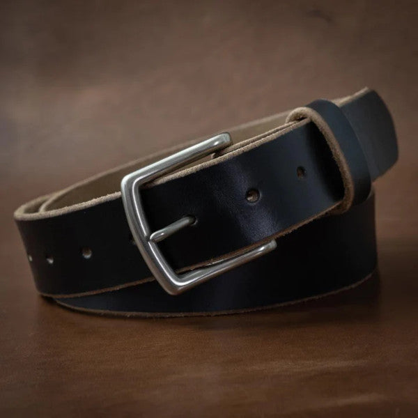 black leather belt