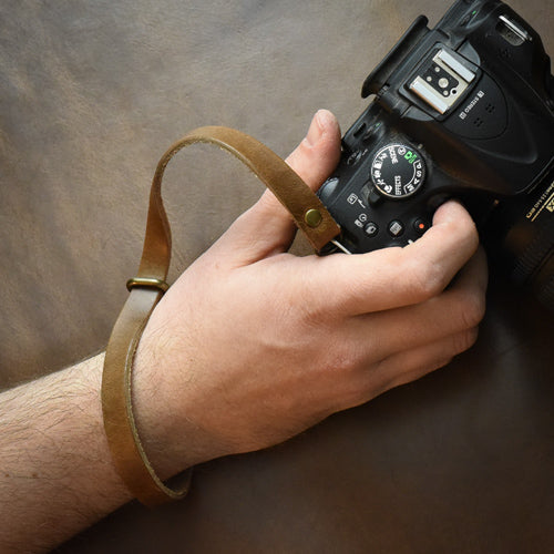 Vegan Leather Camera Strap Wrist Hand Grip 