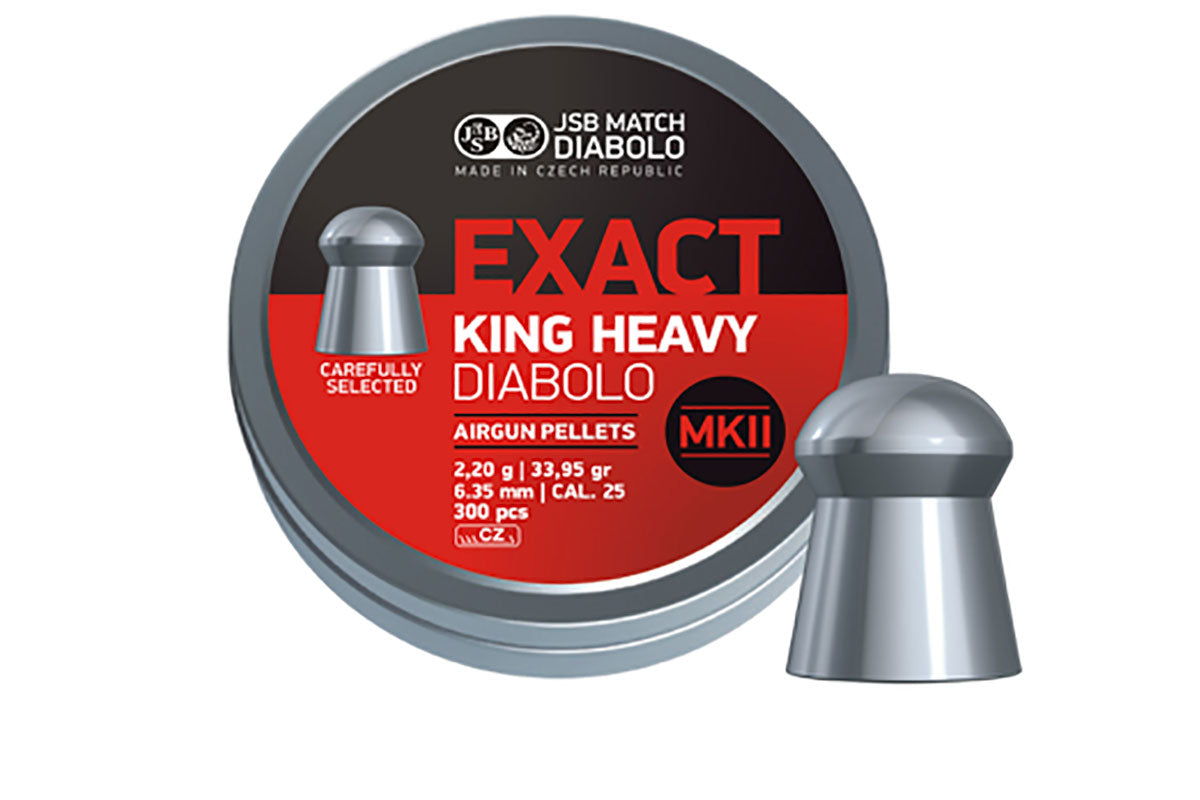 JSB Exact .25 King Heavy Diabolo MK2 - 33.95g - 6.35 - 300 Per Tin