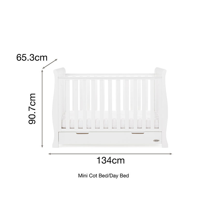 obaby stamford mini cot bed white