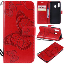 Load image into Gallery viewer, 2021 Upgraded 3D Embossed Butterfly Wallet Phone Case For Samsung A40
