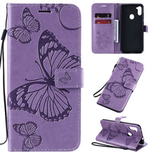 Load image into Gallery viewer, 2021 Upgraded 3D Embossed Butterfly Wallet Phone Case For Samsung A11

