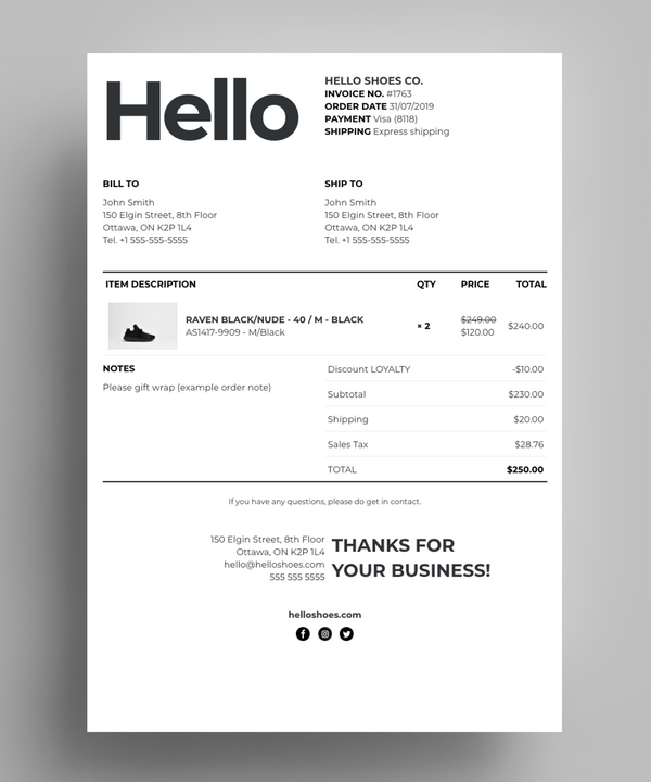 Shopify Packing Slip Templates Free