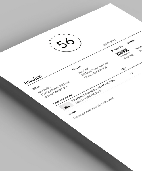Simplified Invoice template for Shopify's Order Printer app Order Printer Templates