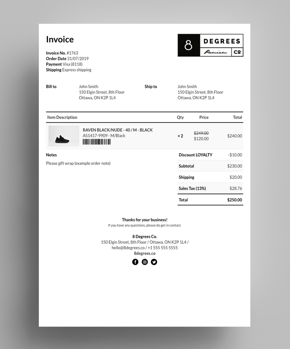 Free Shopify Packing Slip Template