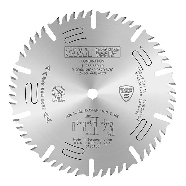 CMT 285.650.10 Chrome Combination Saw Blades