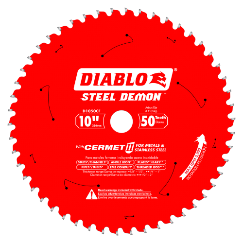 Diablo D1050CF Steel Demon Cement II Carbide Metal Cutting Blade 10