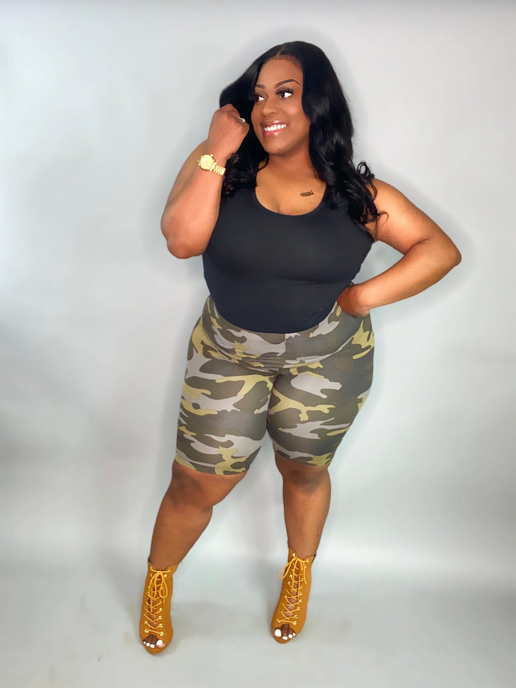 Camo biker store shorts plus size