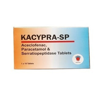 Kacypra Sp Tablets Aceclofenac Paracetamol Serratiopeptidase 10 Ta