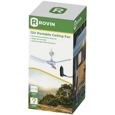 Ideal for caravanning and even free camping, Rovin's portable 12V fans feature low current draw which make them suitable for going off the grid