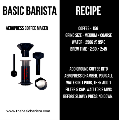Grundlegendes AeroPress-Rezept So bereiten Sie mit der AeroPress-Kaffeemaschine leckeren Kaffee zu. Basic Barista Barista Basics
