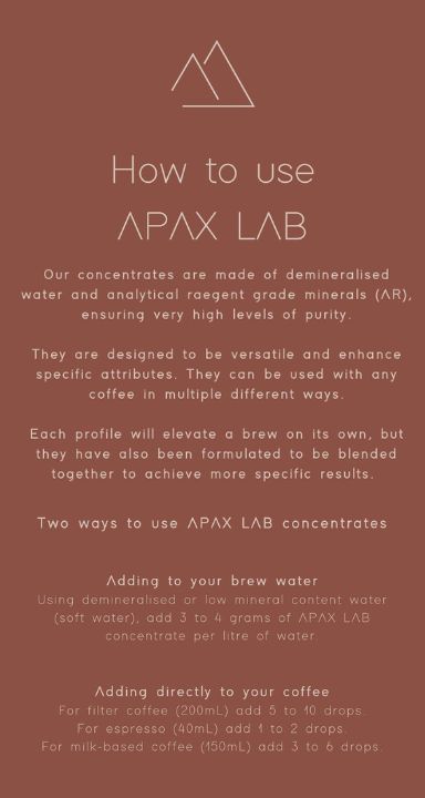 Apax Lab Water Minerals - How To Use - Basic Barista Coffee Brewing Water minerals for coffee