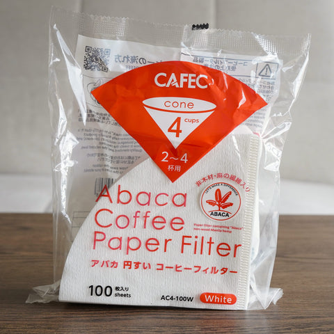 Cafec Abaca Paper Filter Cone 4 cups 02 Basic Barista Australia Melbourne Filter Paper Papers Banana Coffee Filter Brewer cone dripper conical coffee maker papers small smaller size coffee drippers