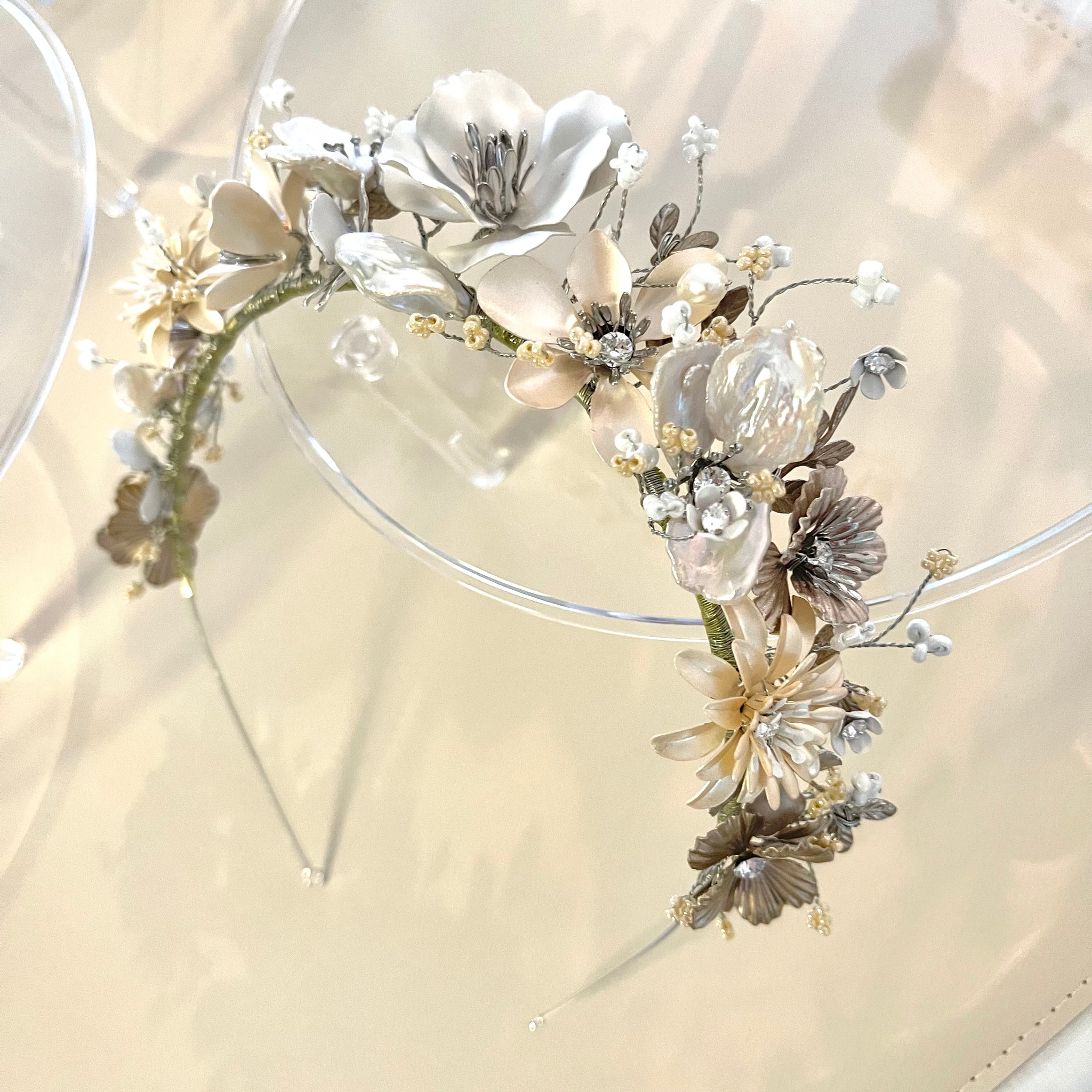 Wild flower Tiara bridal wedding hair accessory – Sylph la bijouterie