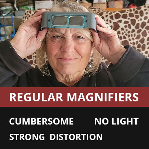 VISIONAID™ Magnifying Glasses with LED Light, Headband, 5 Lenses