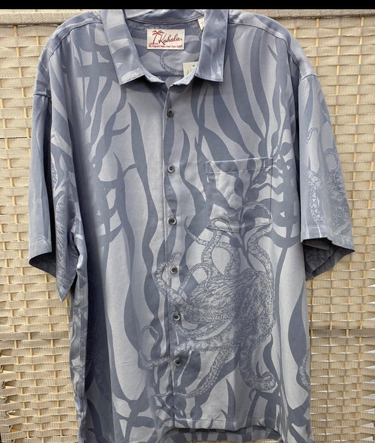 Fish Scales Button Up Shirt - Charcoal – Beachworks