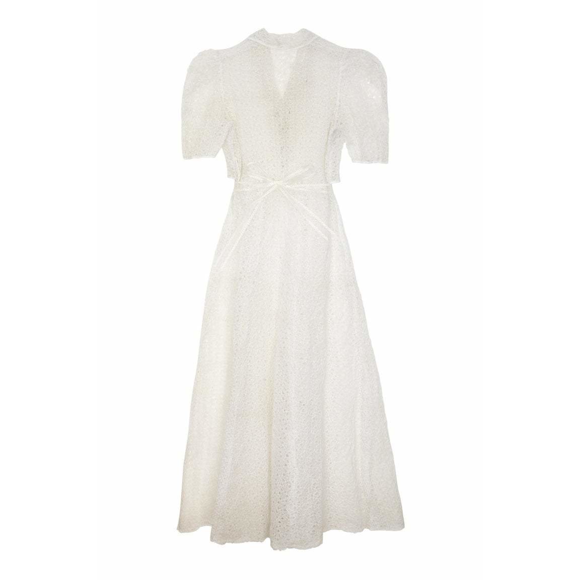 1930s White Floral Cutout Organza Dress– CIRCA VINTAGE LONDON