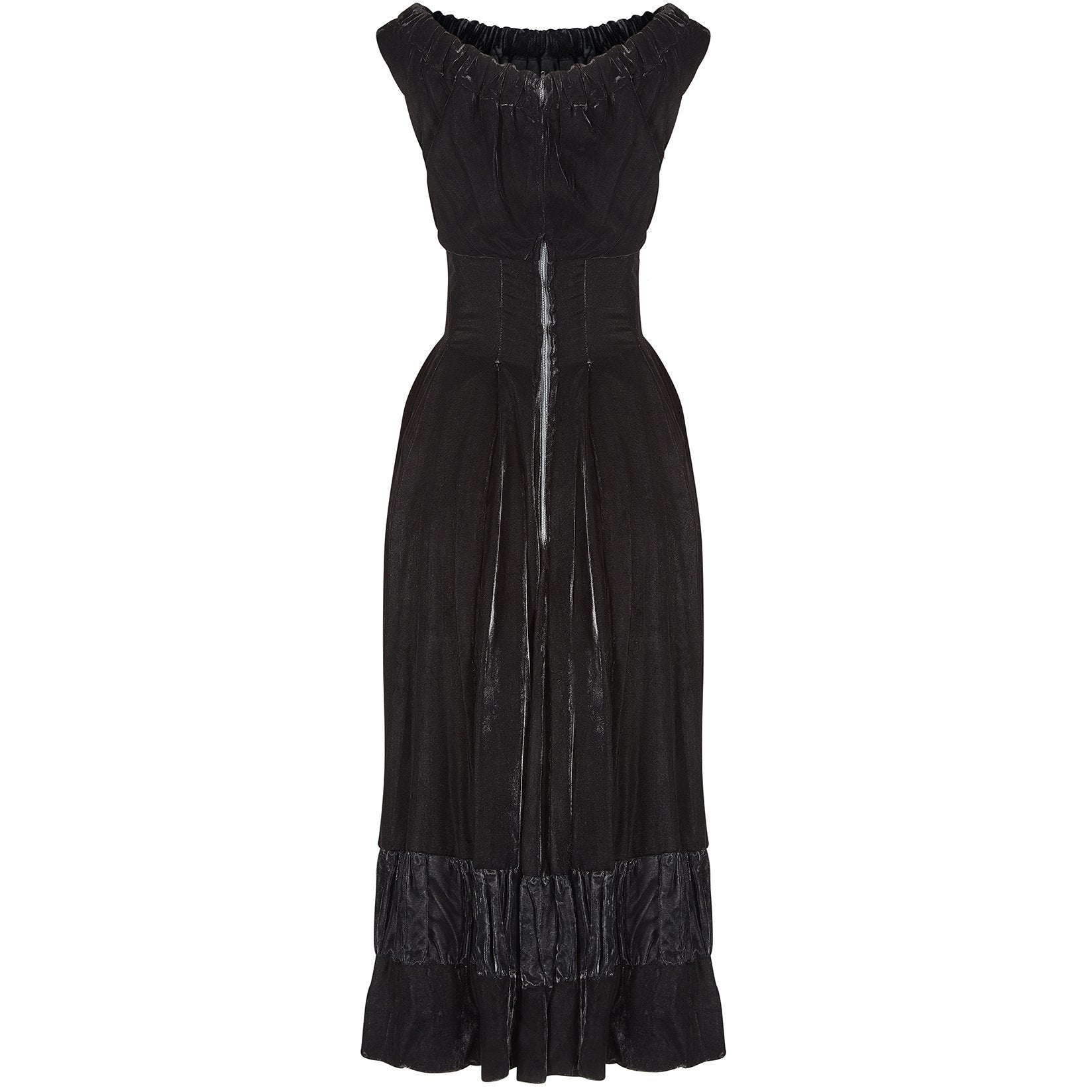 1950s Frank Usher Black Panne Silk Velvet Dress | CIRCA VINTAGE LONDON