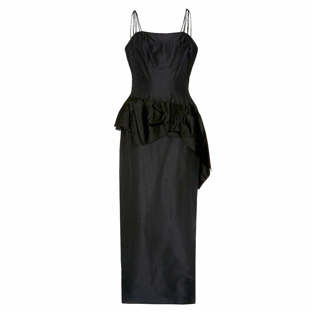 1950’s Black Silk Couture Fitted Evening Pencil Skirt and Top Set ...