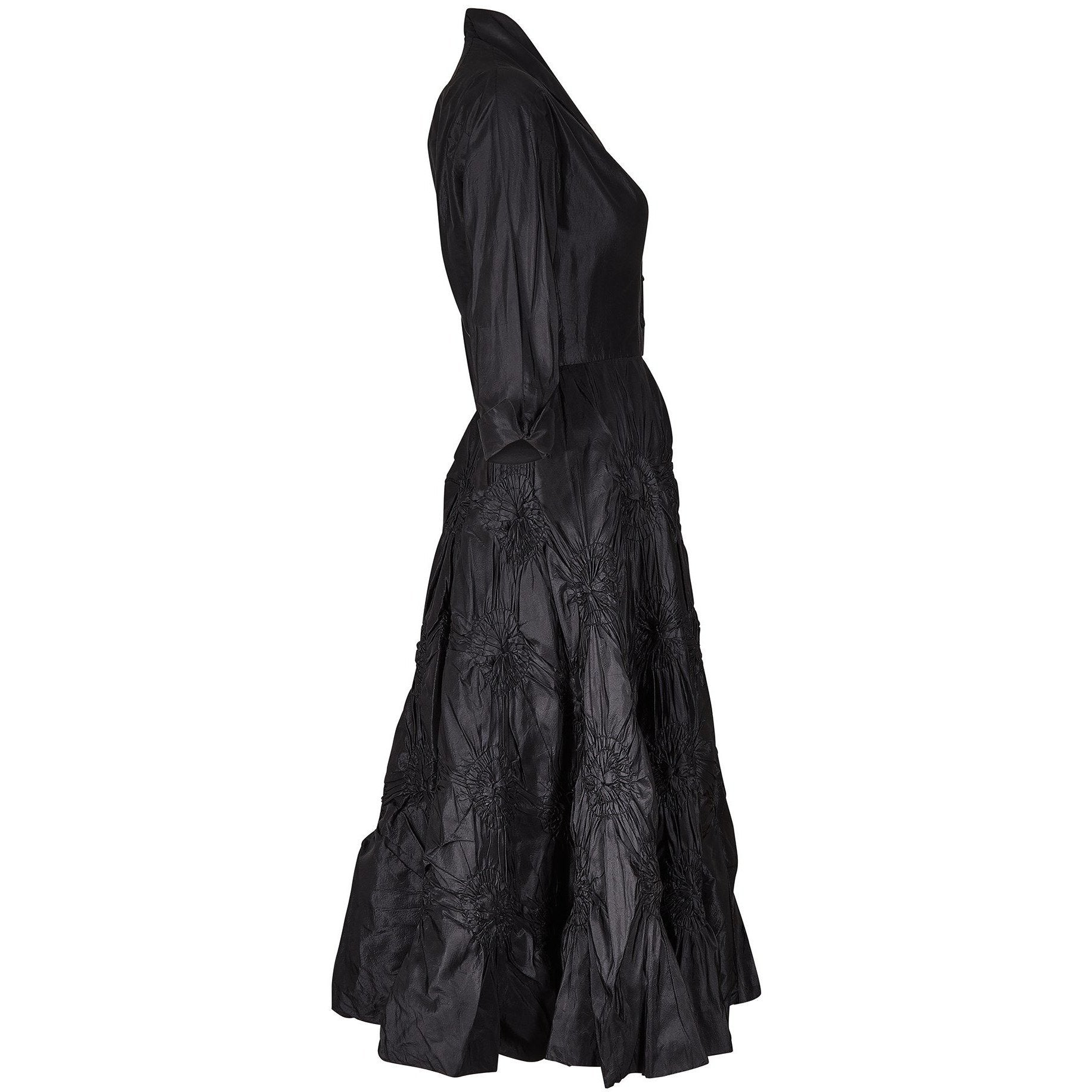 1950s Ceil Chapman Black Silk Taffeta Full Circle Dress | CIRCA VINTAGE ...