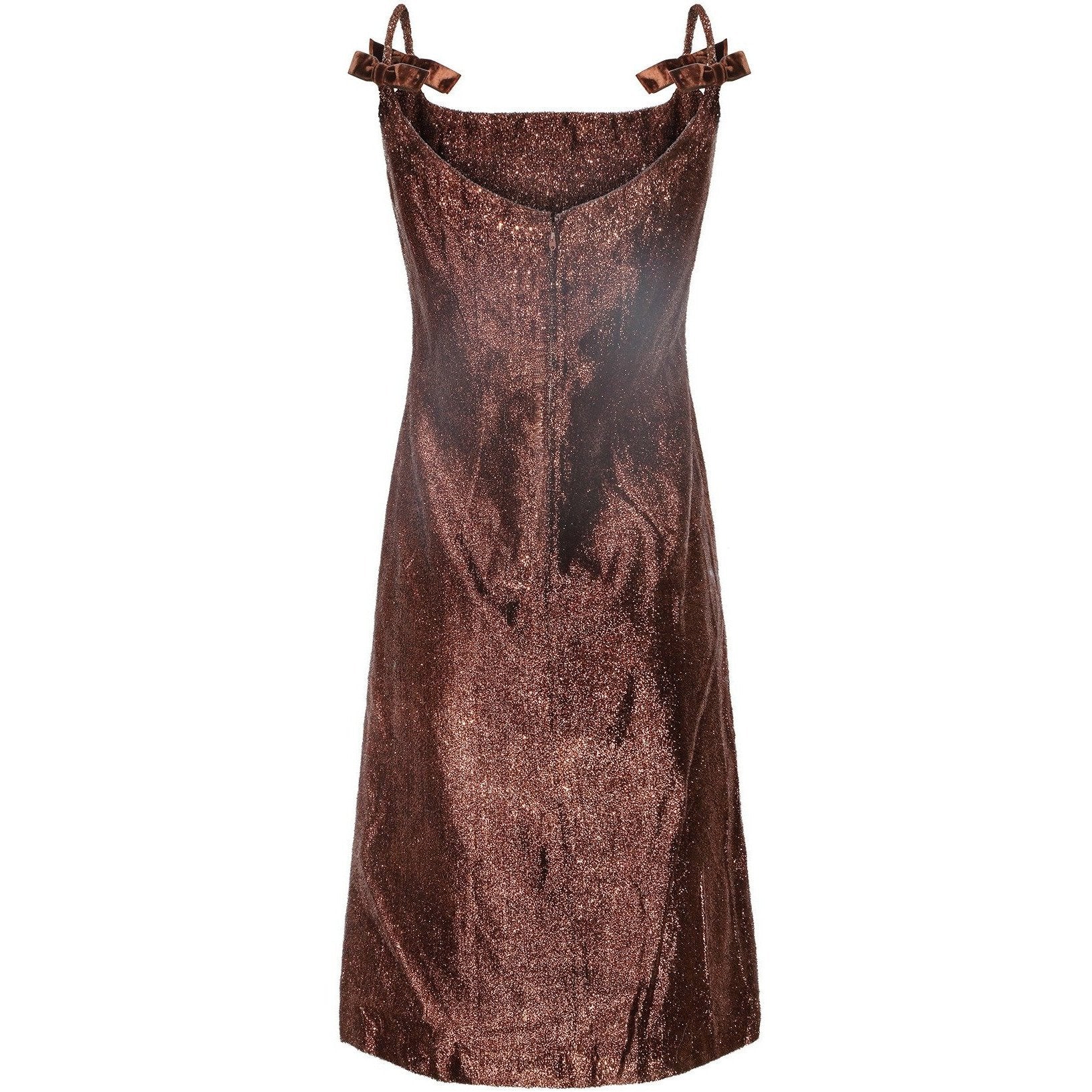 1960s Robert Dorland Bronze Tinsel Lame Dress– CIRCA VINTAGE LONDON