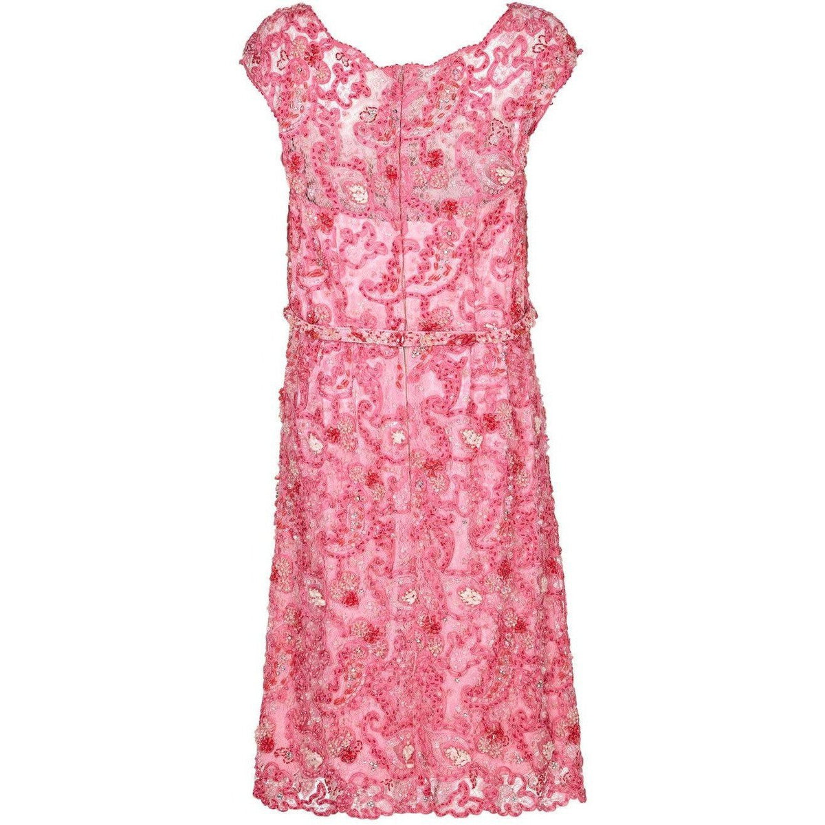 ARCHIVE - 1960s Norman Hartnell Couture Pink Beaded Dress Owned by Dam