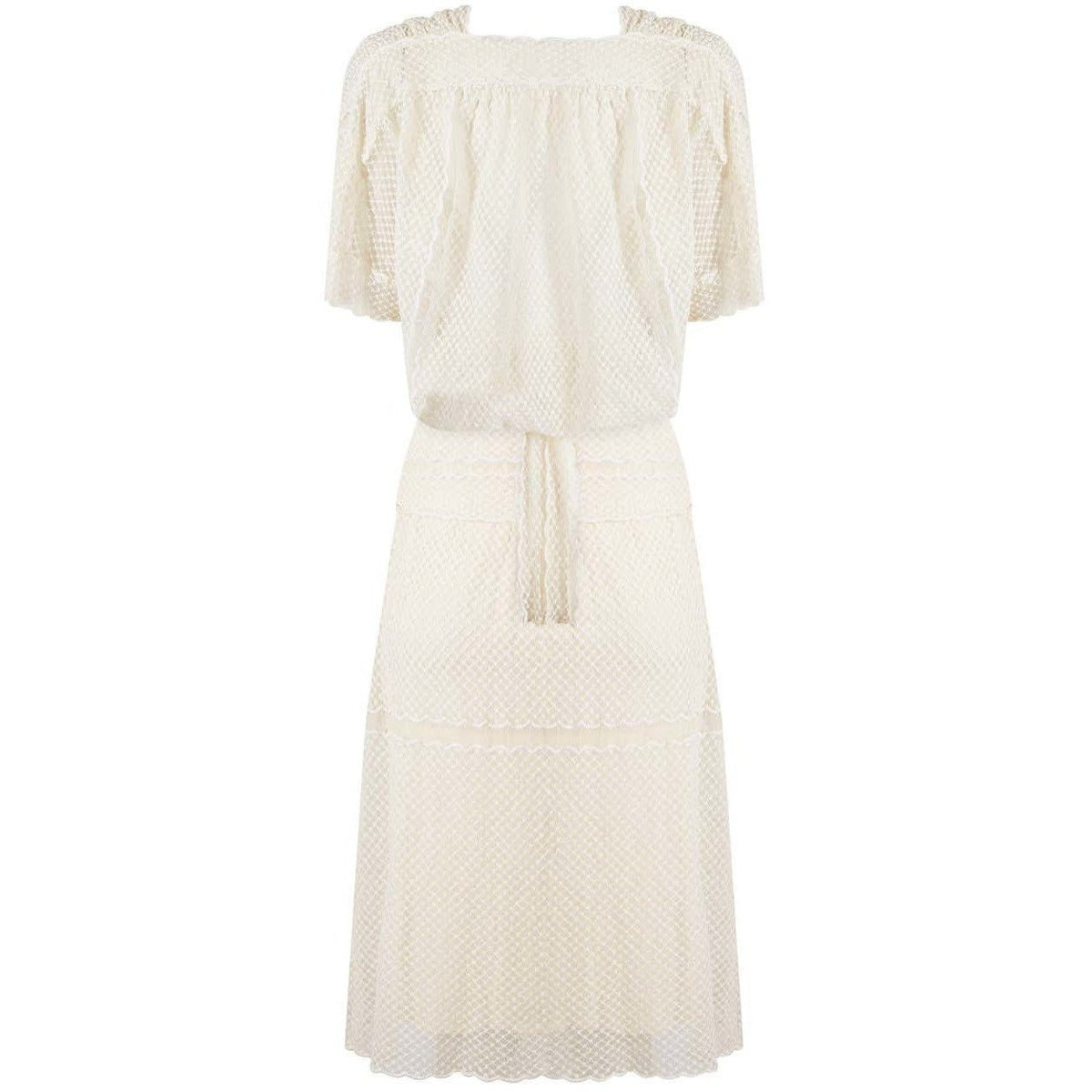 1970s Frank Usher Cream Ivory Lace Dress With Matching Bolero | CIRCA ...