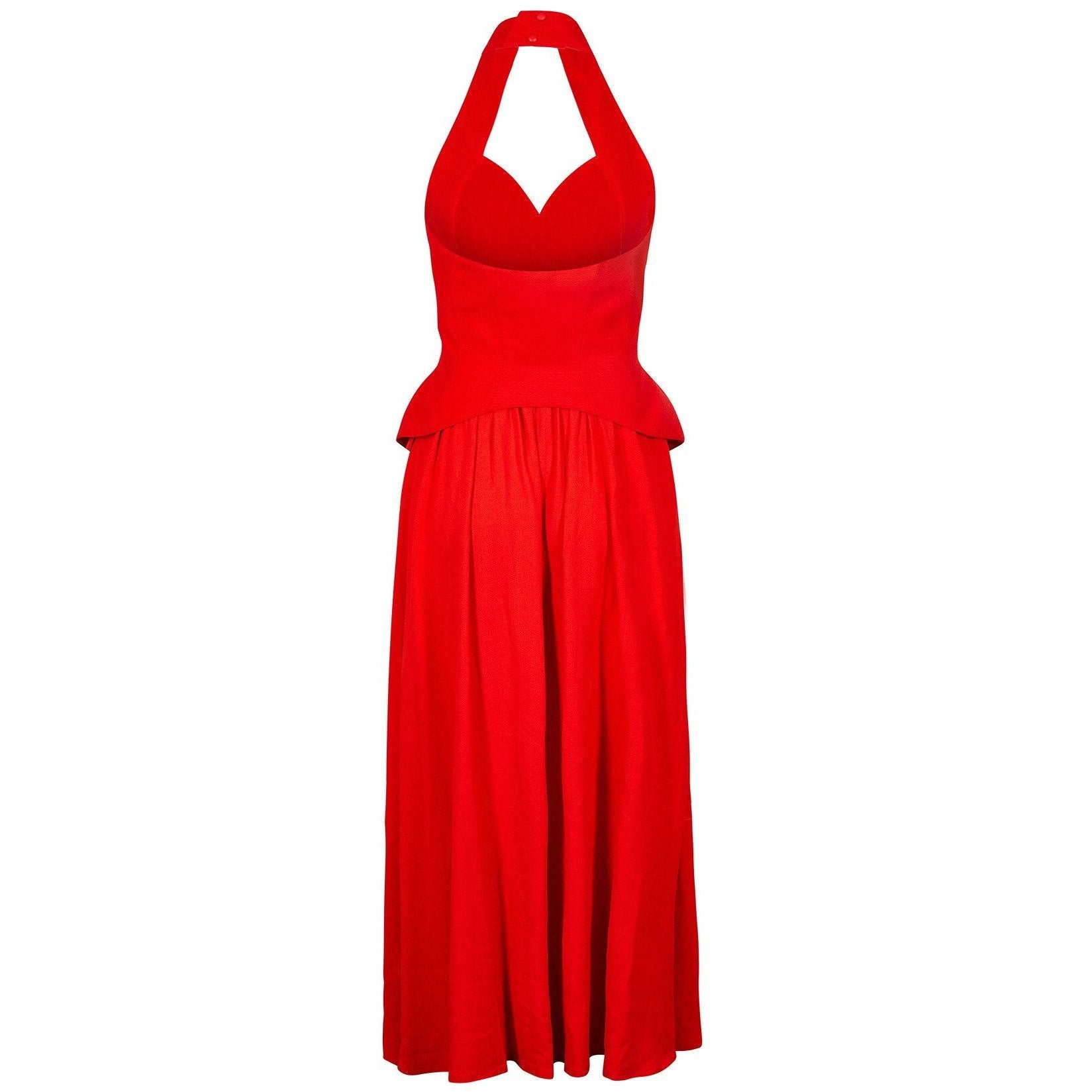 1990s Thierry Mugler Couture Halter Neck Red Dress– CIRCA VINTAGE LONDON