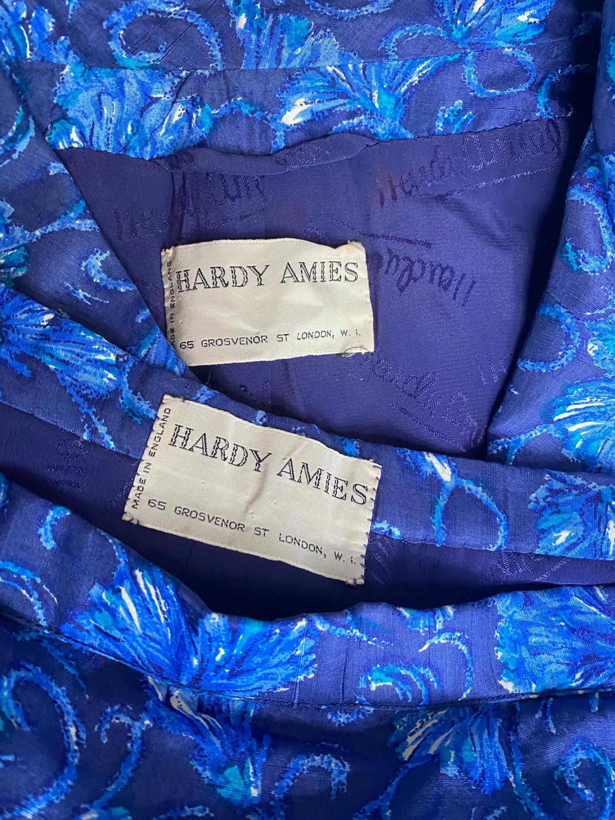 1950s Hardy Amis Couture Blue Floral Skirt Suit | CIRCA VINTAGE LONDON