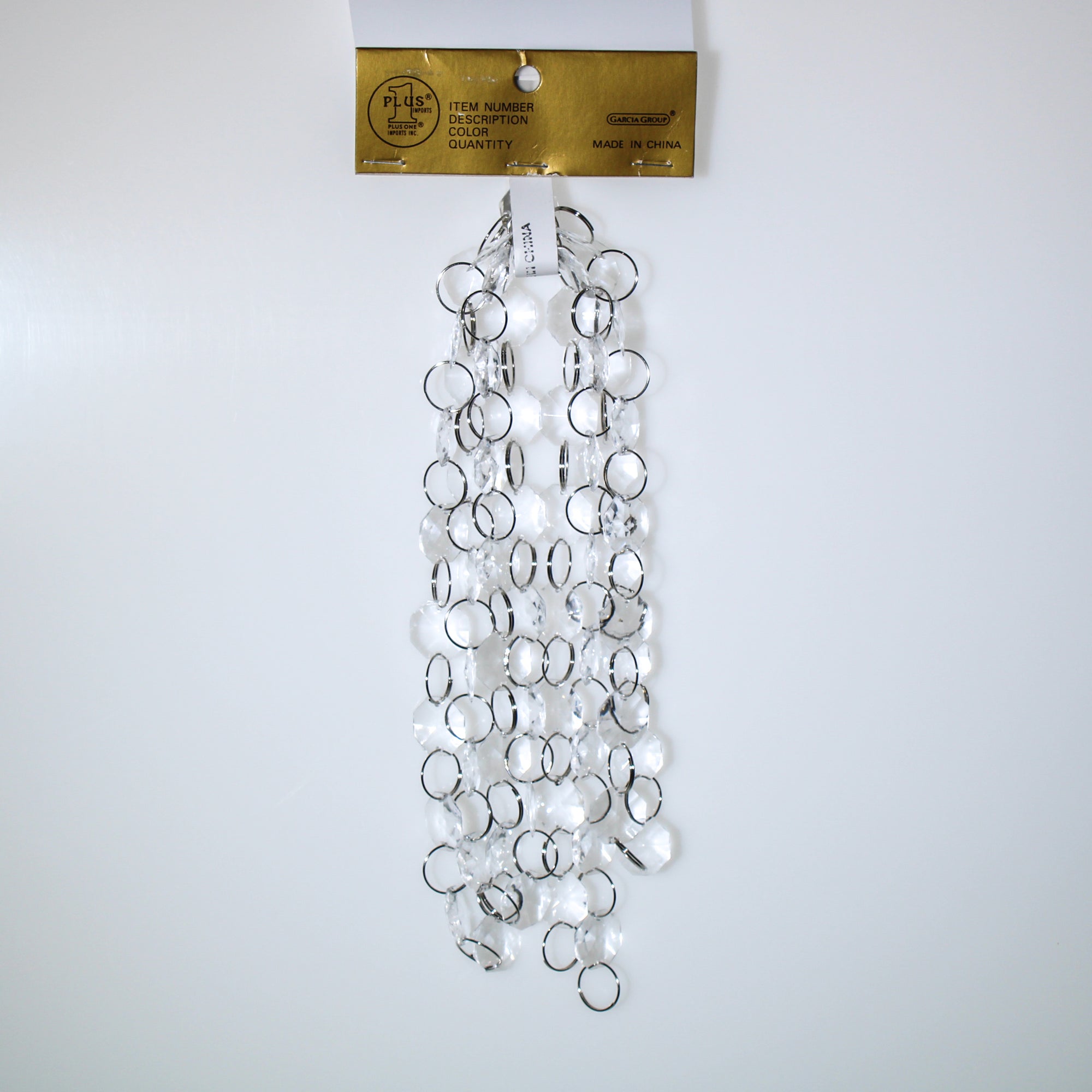 22 Yard - Clear with Chrome Pin Crystal Garland Chain 1080-14 MM