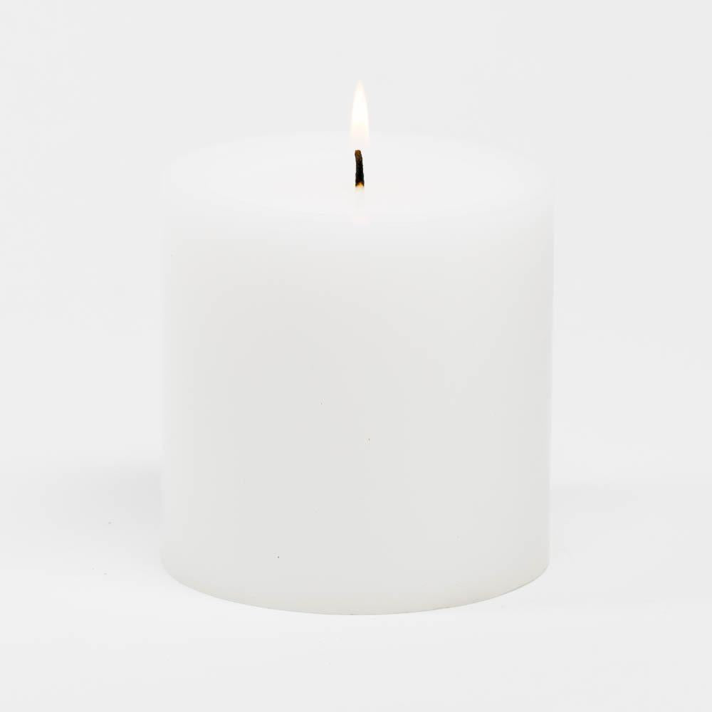 white pillar candles