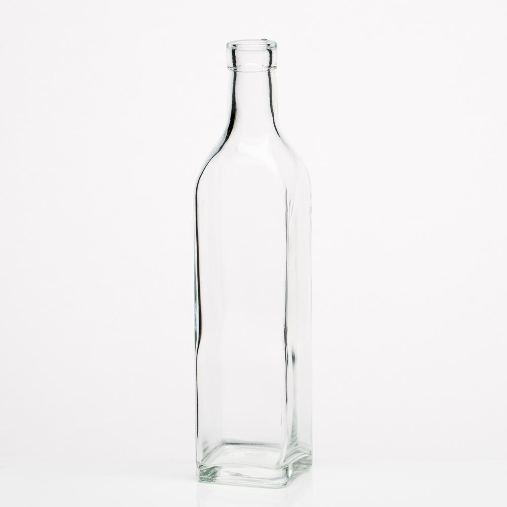 Clear Glass 6 oz. Pyramid Glass Bottle 7in