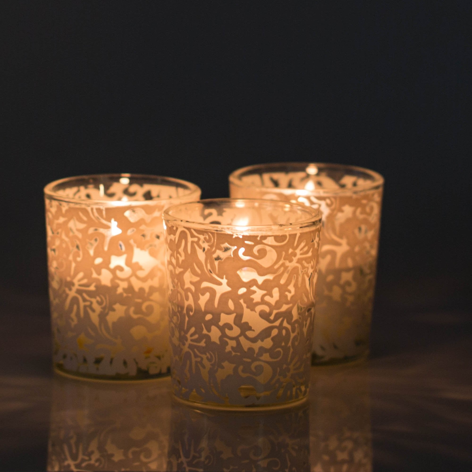Richland White Lace Design Votive Candle Holder Set Of 72 Quick Candles