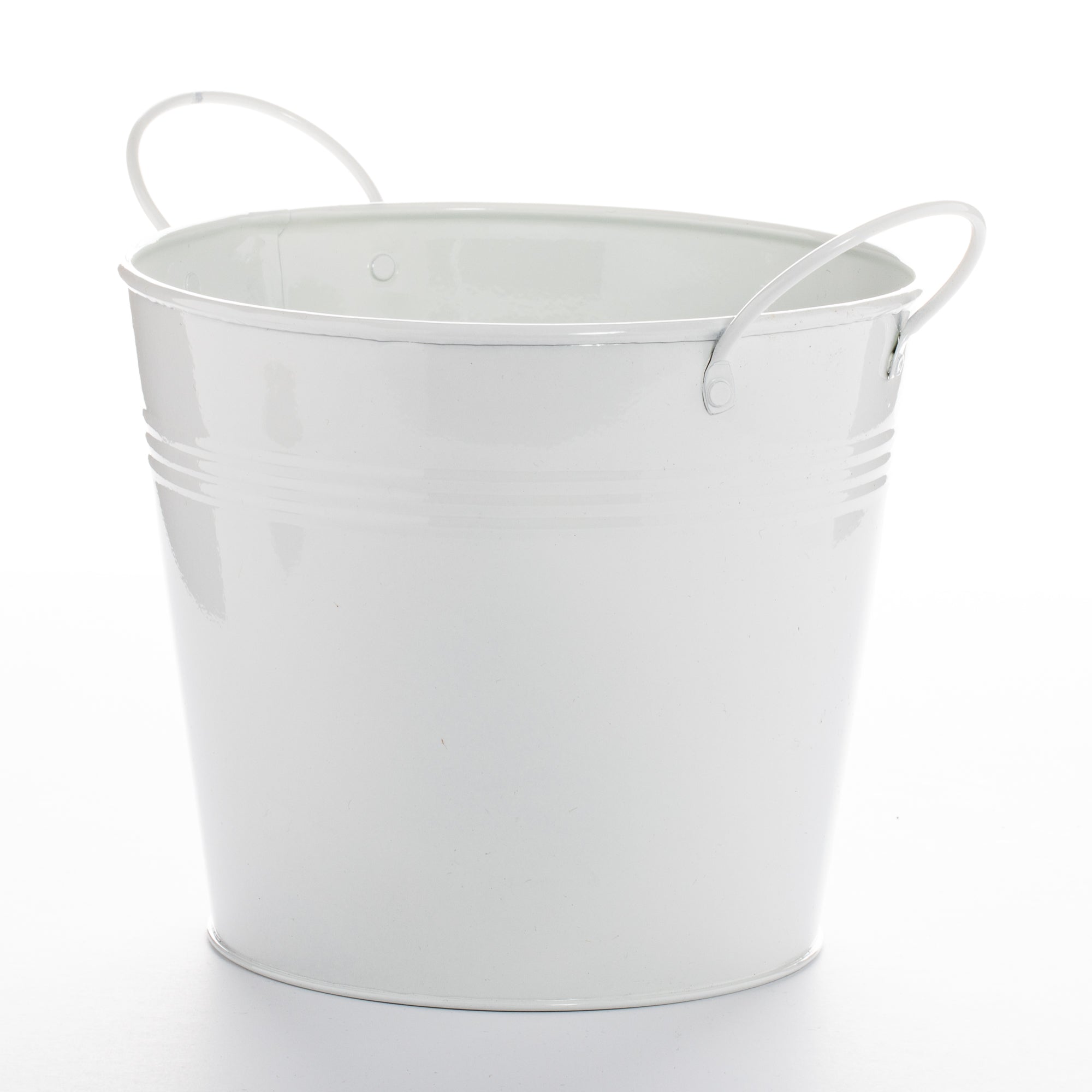 White Enamel 10 Bucket with Swivel Handle - Quick Candles