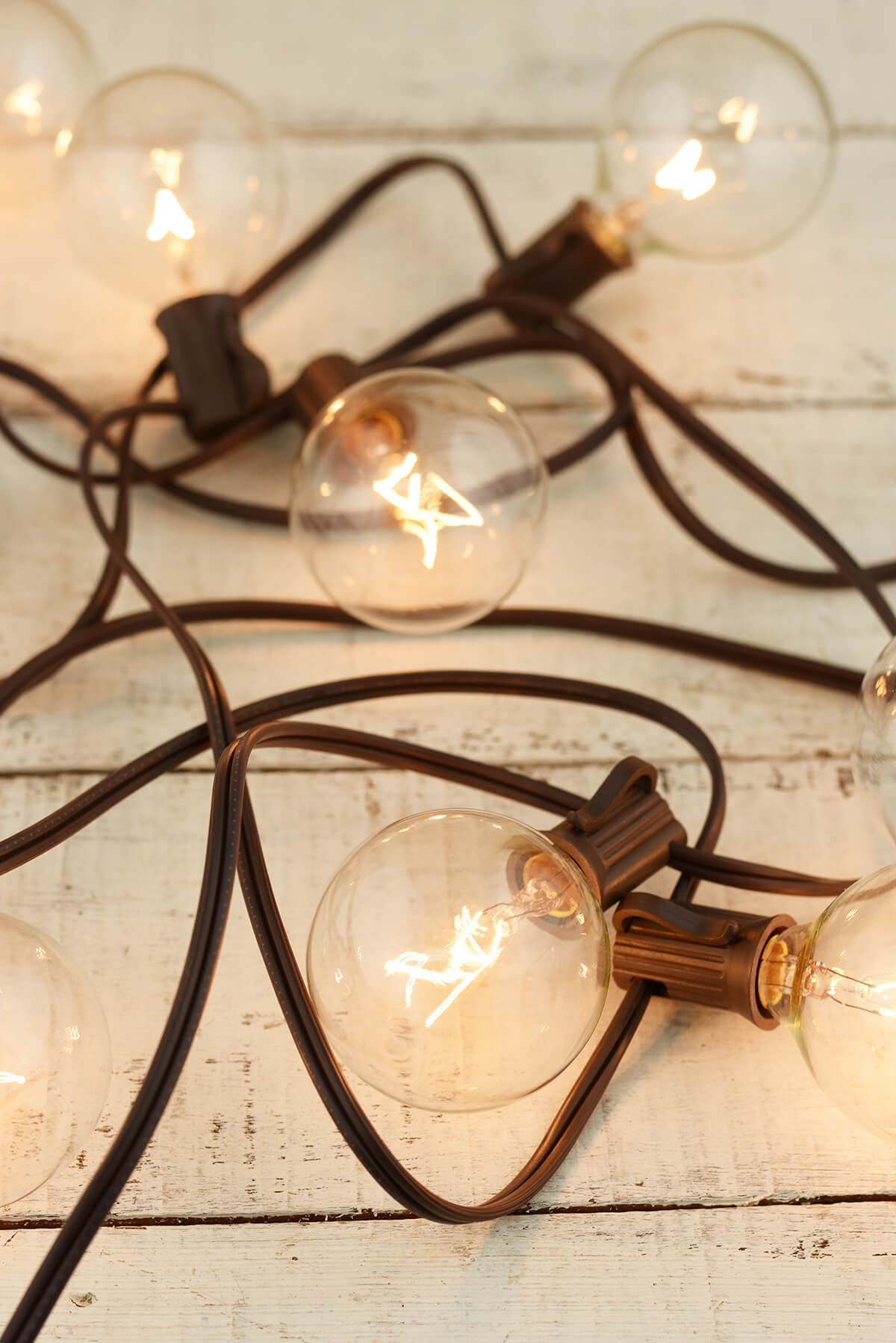 outdoor string lights brown wire