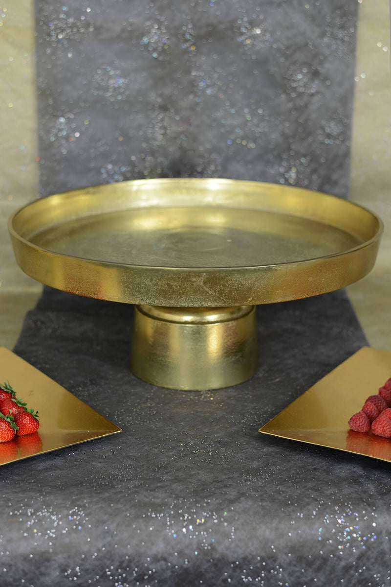 large 18 5 wide gold metal cake display stand