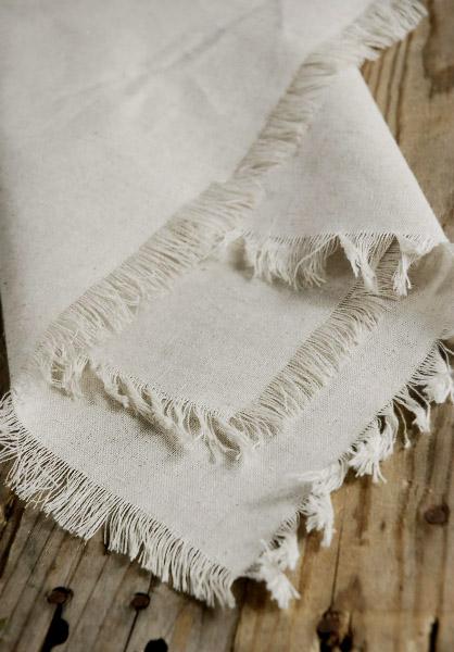 Handmade Cloth Napkins with Fringe Set of 24-16x16 Inches Cotton Napkins  with Fringe,Delicate Rustic Dinner Napkins Bulk Decorative Table Napkins  for