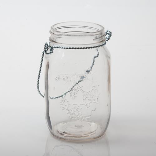 Eastland Large Mason Jar with Handle Set of 12 Quick Candles