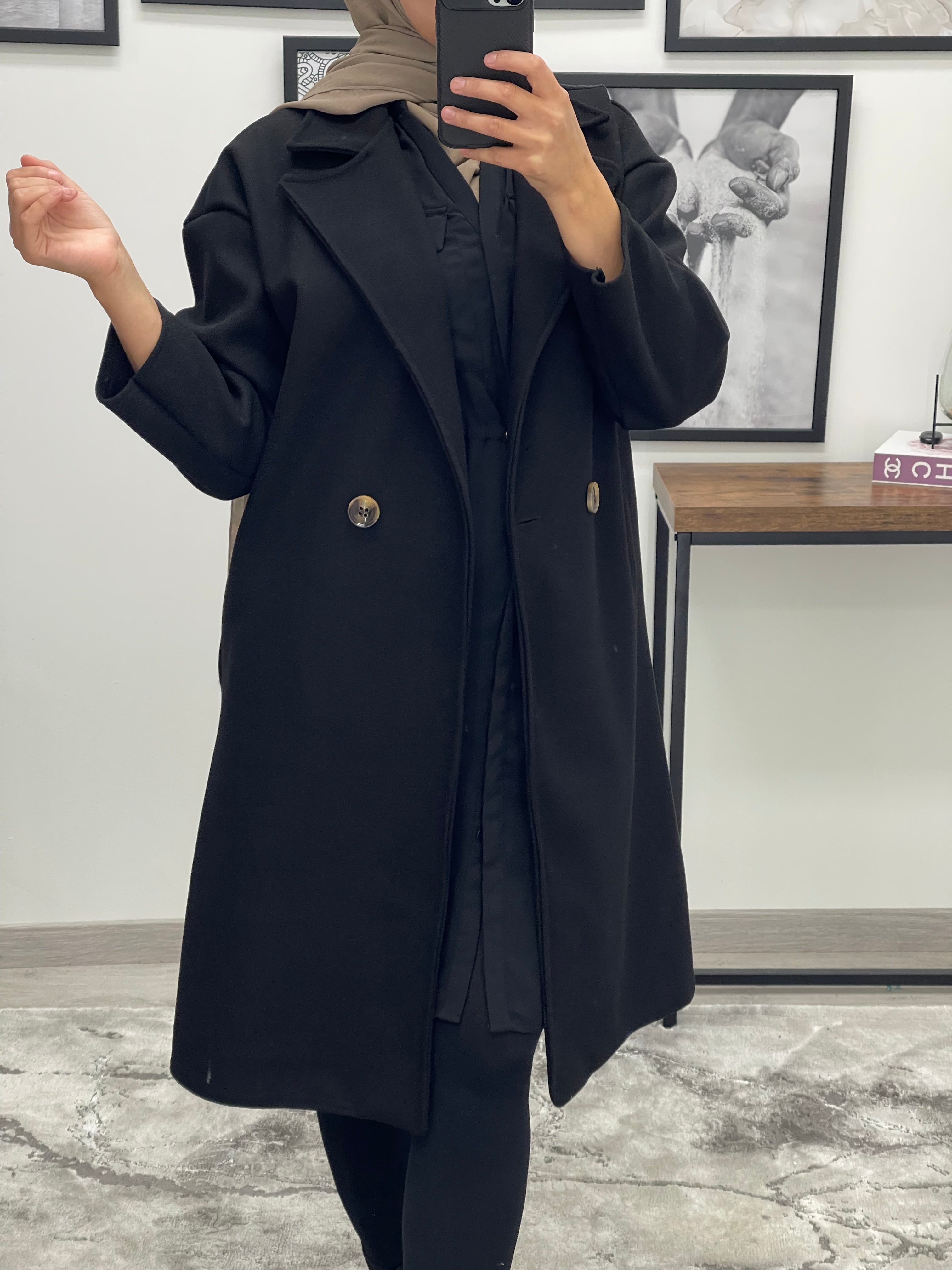manteau oversize femme noir