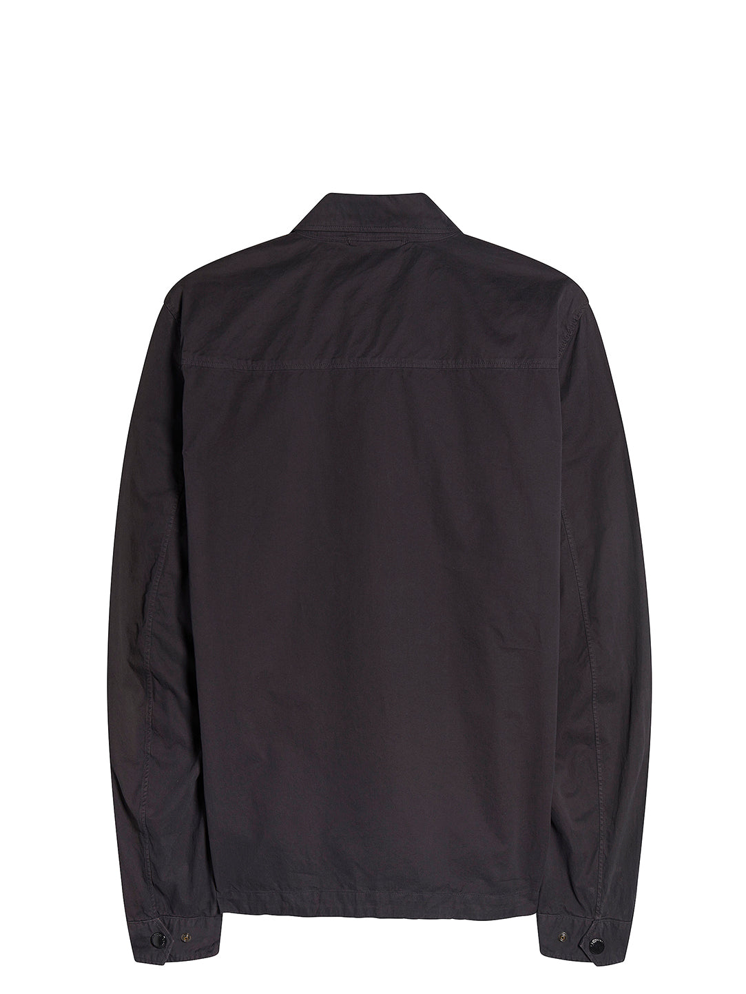 C.P. Company | Garment Dyed Emerized Gabardine Zipped Shirt in Black