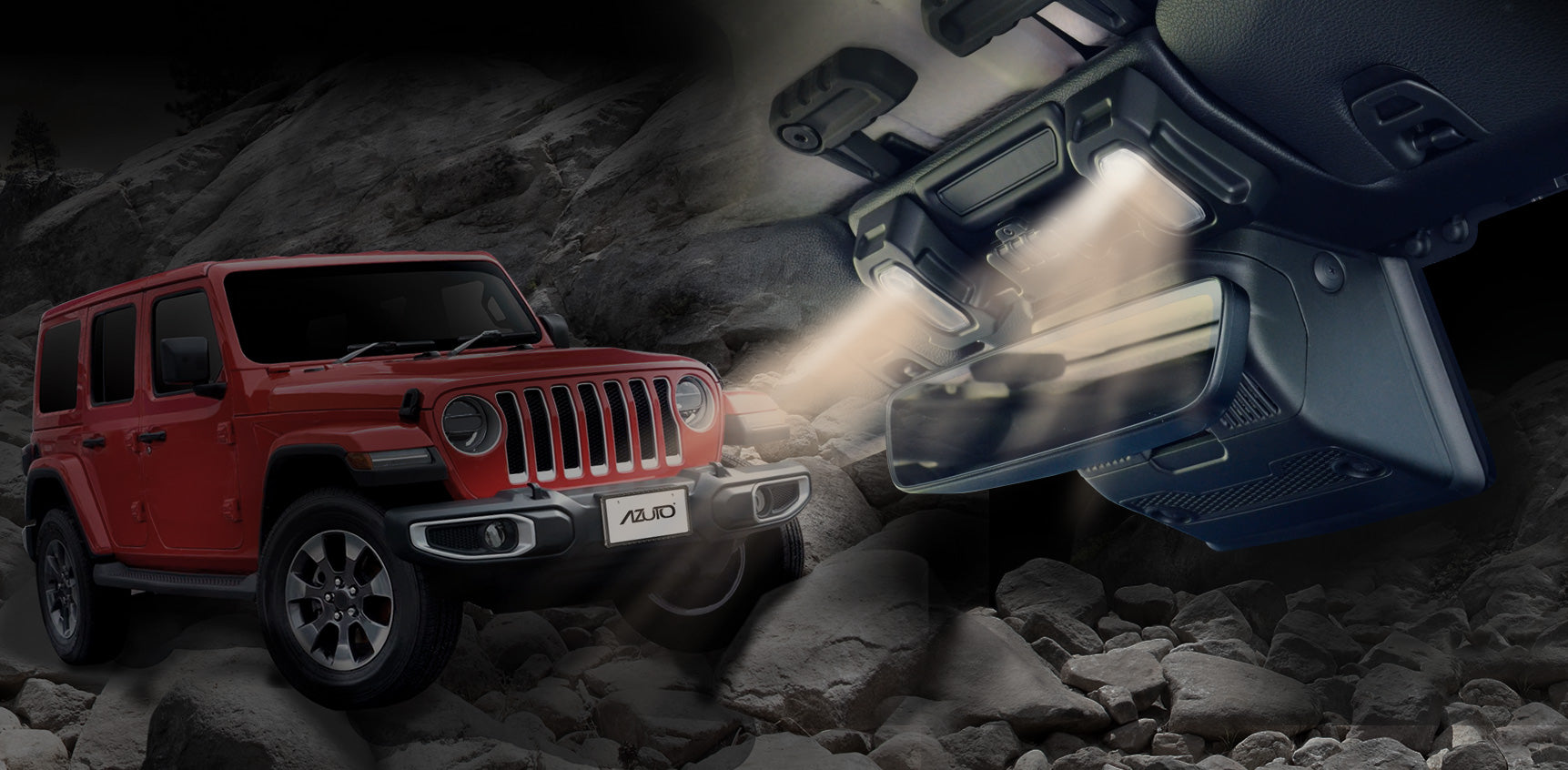 毎週更新 MHG038 星光産業 Jeep JLラングラー用ルームランプ 適合車種：Jeep Wrangler(Wrangler JL  Gladiator JT) AZUTO