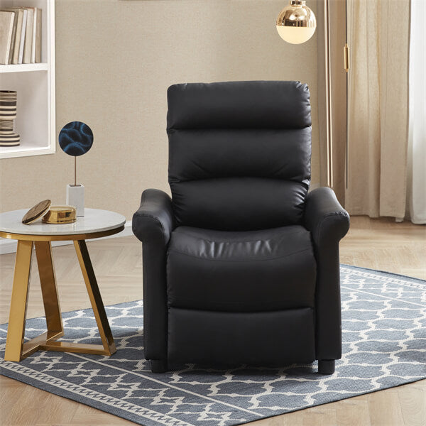 small black leather recliner