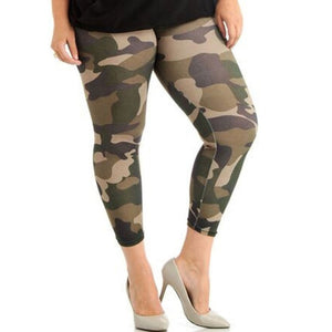 Elastic Skinny Camouflage Legging Plus Size High Waist Fitness Women Jegging Pants