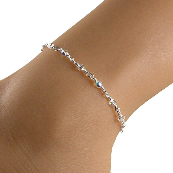 Swarovski Crystal Anklet/Bracelet, Swarovski Crystal Bracelets in Sterling  Silver, Crystal Bracelet, Crystal Anklets, Bridal Bracelet