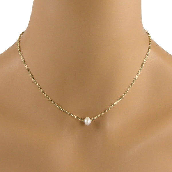 Classy 18 Inch Simple Pearl Necklace Featuring Semi-Round White & Round  Grey Pearls - Pure Pearls