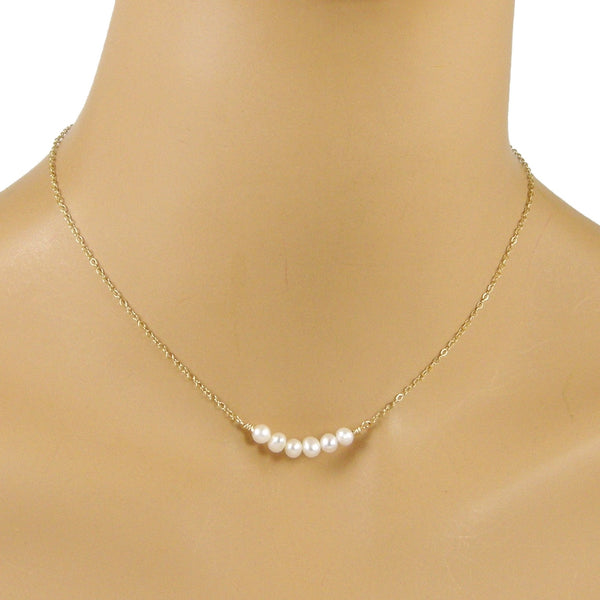 Dainty Pearl Choker, Sterling Silver Necklace, Bridal Wedding Jewelry –  AMYO Bridal