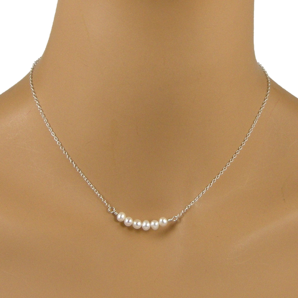 Dainty Pearl Necklace Minimalist Pearl Necklace Small Pearl Necklace Jewelry By Tali