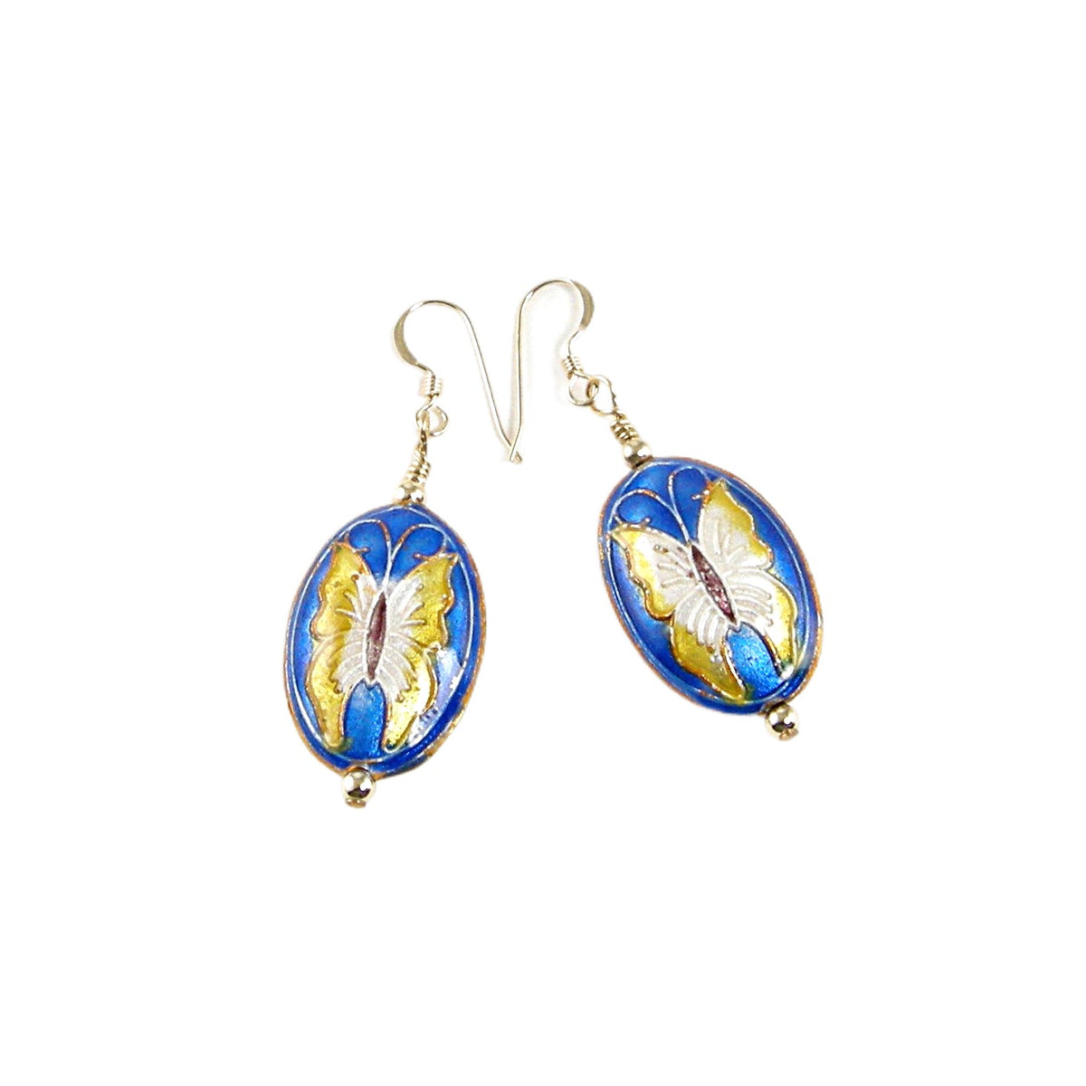 cloisonne butterfly earrings