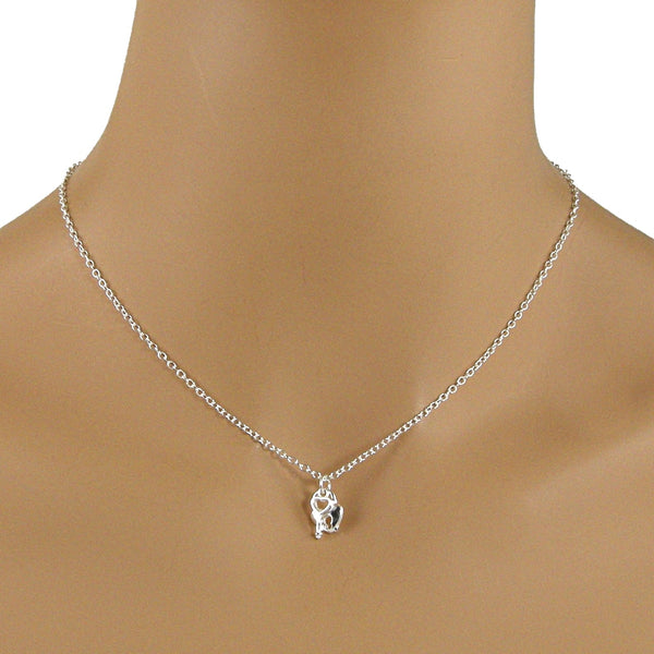 14K Two-Tone Heart Lock and Key Necklace