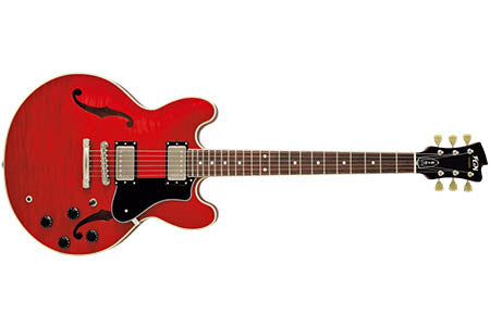 FGN Masterfield hollow body elektrische gitaar rood